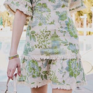 SPARTINA: IVY LINEN DRESS | ENCLAVE TOILE SURF GREEN- large- WORN ONCE